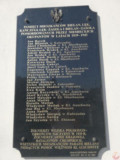 Tablica upamiętniająca mieszkańców zamordowanych przez niemieckiego okupanta - Bielany