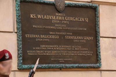 Tablica upamiętniająca ks. Władysława Gurgacza ps. „Sem” - Kraków