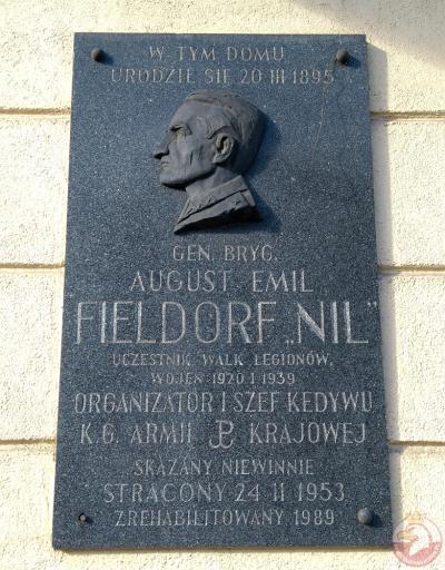 Tablica upamiętniająca narodziny gen. Augusta Emila Fieldorfa ps. „Nil” - Kraków
