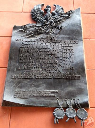 Tablica upamiętniająca przywódców Powstania Styczniowego - Kraków