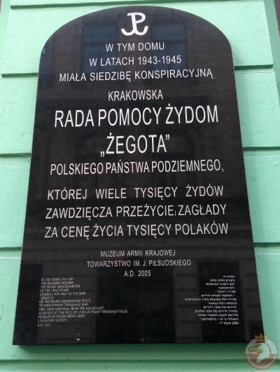 Tablica upamiętniająca siedzibę konspiracyjną „ŻEGOTA” - Kraków