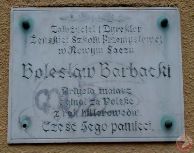 Tablica upamiętniająca Bolesława Barbackiego - Nowy Sącz