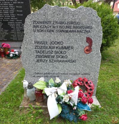 Pomnik upamiętniający żołnierzy z Rabki-Zdroju walczących u boku gen. Maczka - Rabka-Zdrój