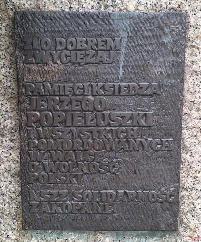 Pomnik pamięci ks. Jerzego Popiełuszki - Zakopane