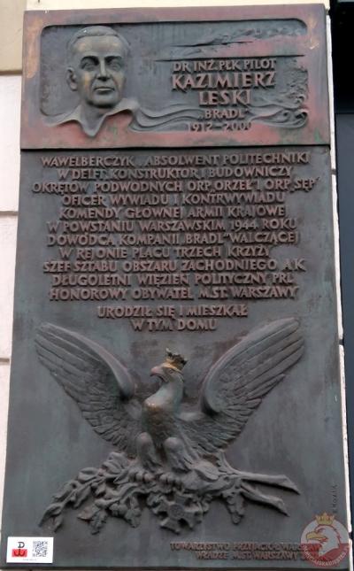 Tablica upamiętniająca Kazimierza Leski ps. „Bradl”