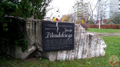 Tablica upamiętniająca uroczystości pogrzebowe Józefa Piłsudskiego - Warszawa