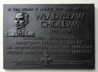 Tablica upamiętniająca Władysława Cholewę - Warszawa