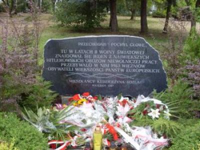 Tablica upamiętniająca ofiary obozu przymusowej pracy - Kędzierzyn-Koźle