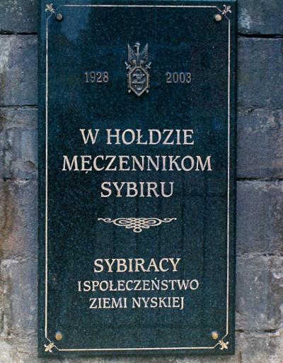 Tablica upamiętniająca Sybiraków - Nysa