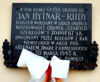 Tablica upamiętniająca miejsce narodzin Jana Bytnara ps. „Rudy” - Kolbuszowa