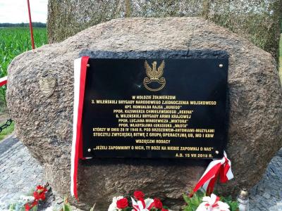Pomnik upamiętniający zwycięski bój oddziałów AK i NZW - Brzozowo Antonie