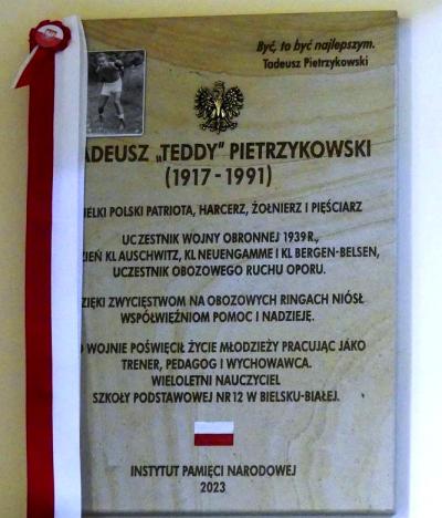 Tablica upamiętniająca Tadeusza Pietrzykowskiego ps. „Teddy” - Bielsko-Biała