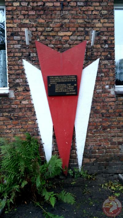 Tablica upamiętniająca miejsce walki Zagłębiowskiej brygady GL-PPS AK z okupantem hitlerowskim - Sosnowiec