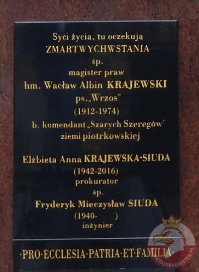 Grób Wacława Krajewskiego ps. Wrzos - Tychy