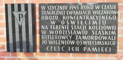 Tablica upamiętniająca 30 więźniów zamordowanych przez niemców - Wodzisław Śląski