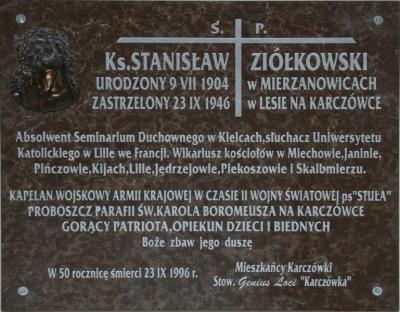Tablica poświęcona pamięci ks. Stanisława Ziółkowskiego - Kielce