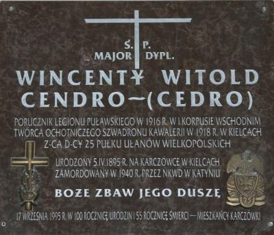 Tablica poświęcona Wincentemu Witoldowi Cendro - Kielce