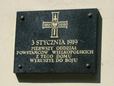 Tablica upamiętniająca wymarsz oddziału Powstania Wielkopolskiego - Kobylin