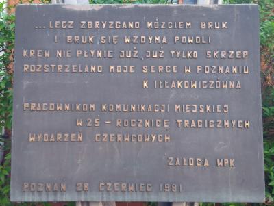 Pomnik upamiętniający pracowników komunikacji miejskiej - Poznań