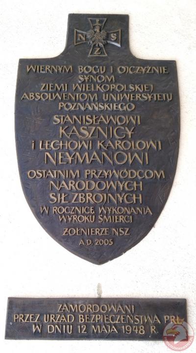 Tablica pamięci Stanisława Kasznicy i Lecha Karola Neymana - Poznań